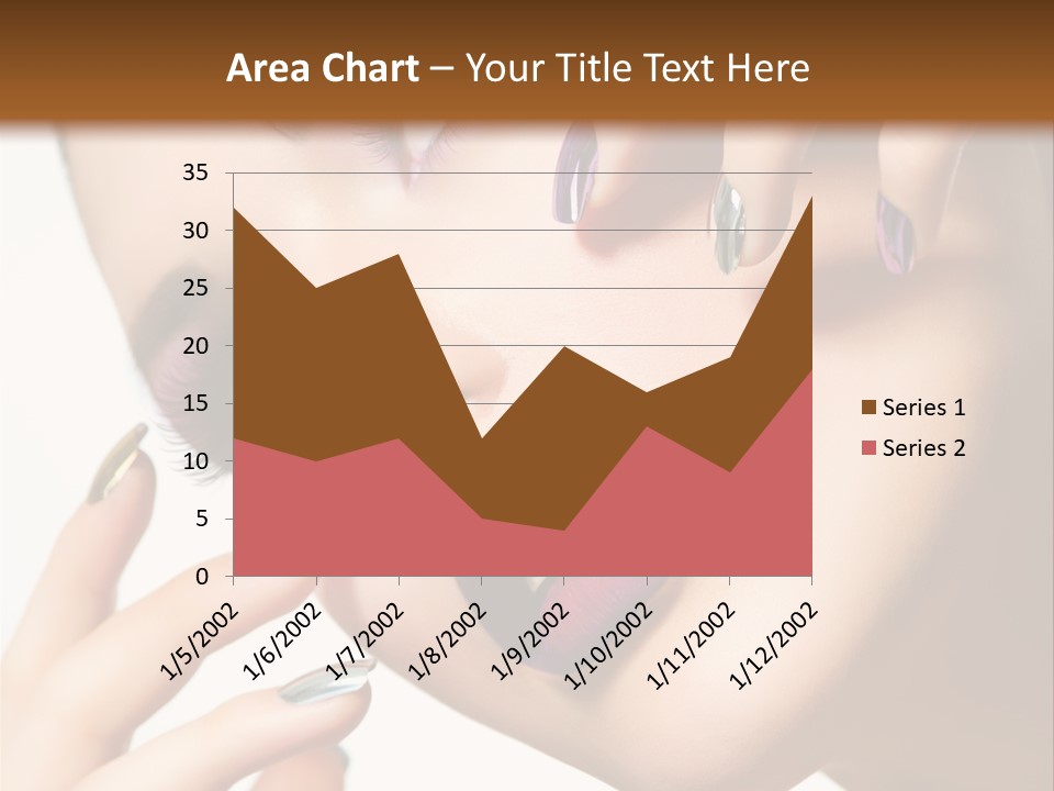 A Woman With Purple And Gold Nail Polish On Her Nails PowerPoint Template