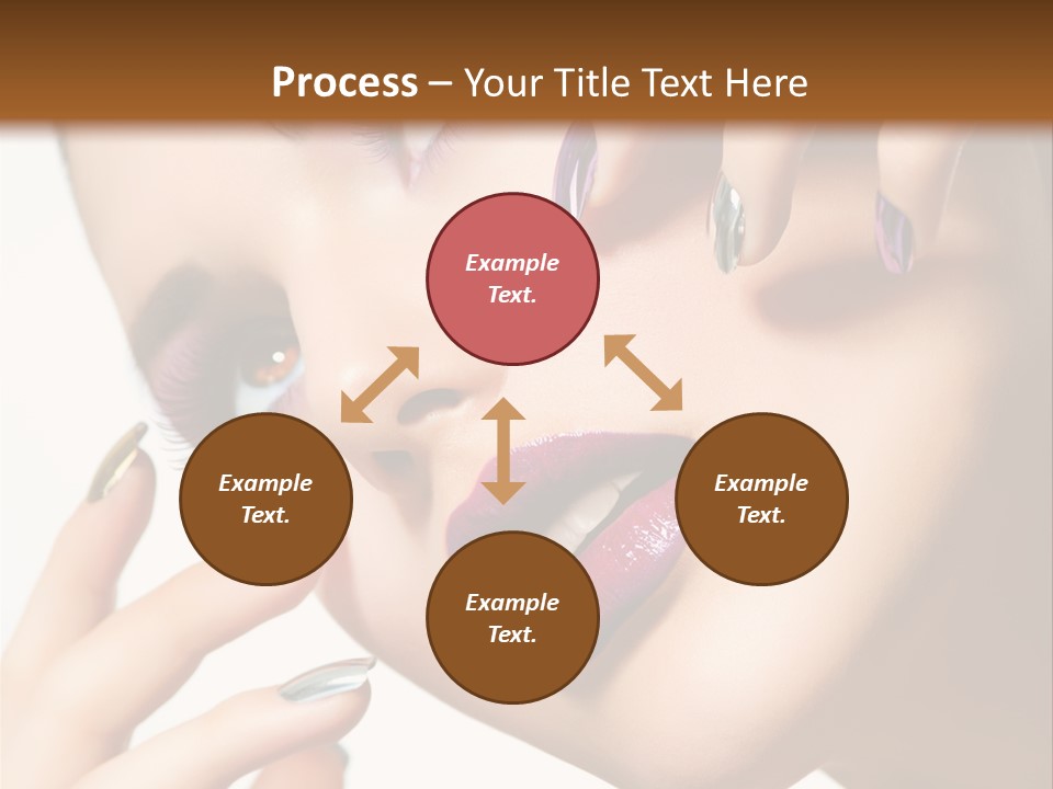 A Woman With Purple And Gold Nail Polish On Her Nails PowerPoint Template
