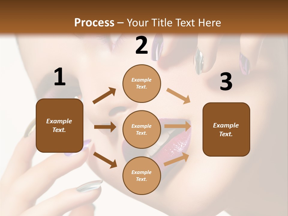 A Woman With Purple And Gold Nail Polish On Her Nails PowerPoint Template