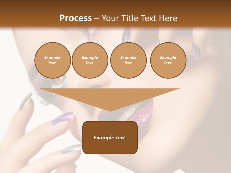 A Woman With Purple And Gold Nail Polish On Her Nails PowerPoint Template