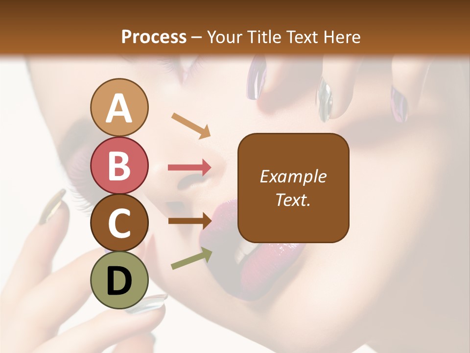 A Woman With Purple And Gold Nail Polish On Her Nails PowerPoint Template