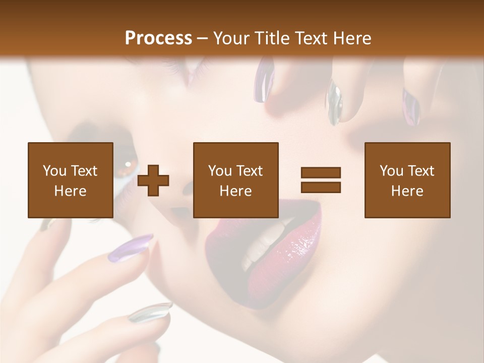 A Woman With Purple And Gold Nail Polish On Her Nails PowerPoint Template
