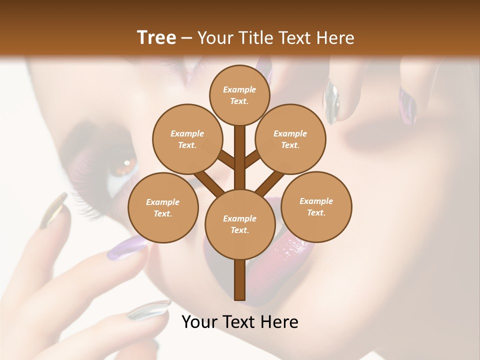 A Woman With Purple And Gold Nail Polish On Her Nails PowerPoint Template