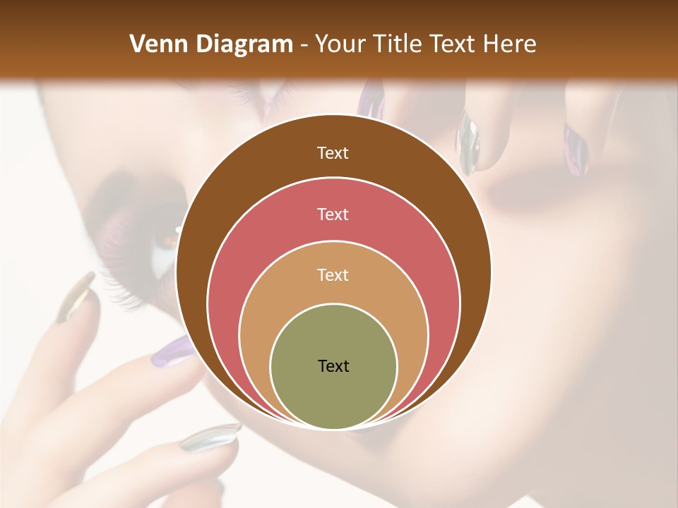 A Woman With Purple And Gold Nail Polish On Her Nails PowerPoint Template