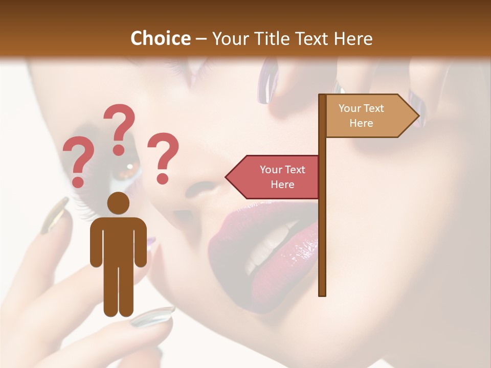 A Woman With Purple And Gold Nail Polish On Her Nails PowerPoint Template