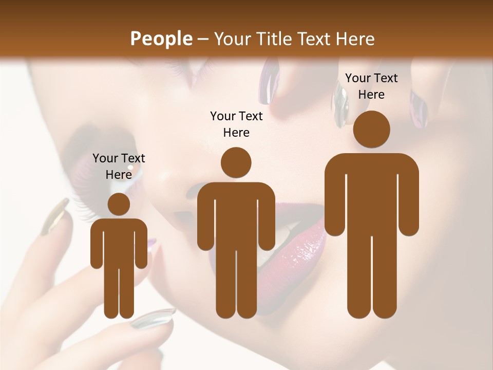 A Woman With Purple And Gold Nail Polish On Her Nails PowerPoint Template