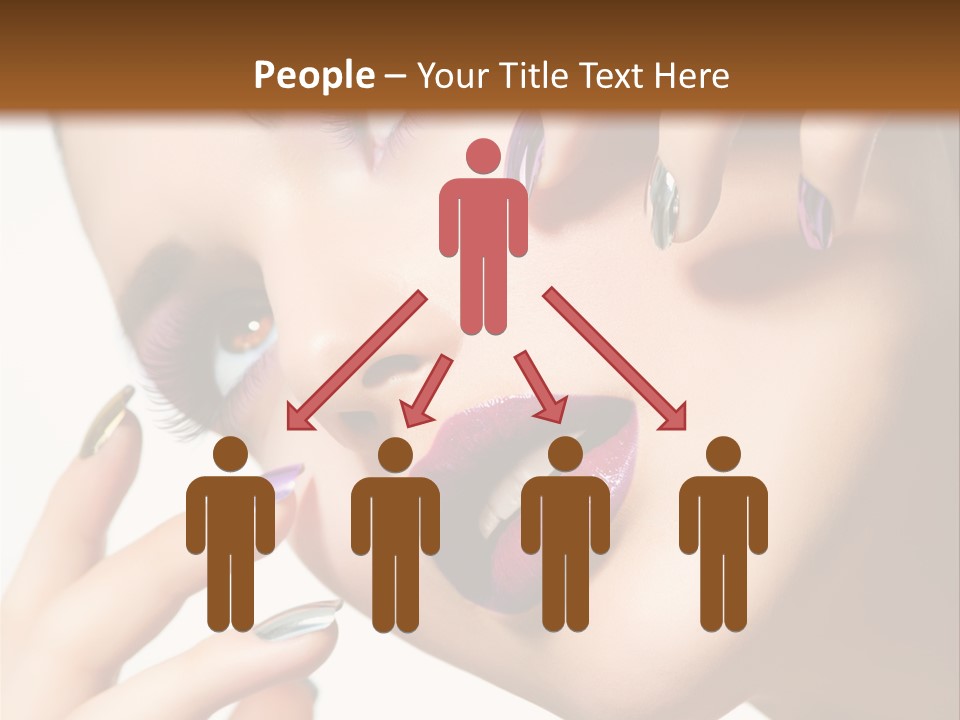 A Woman With Purple And Gold Nail Polish On Her Nails PowerPoint Template