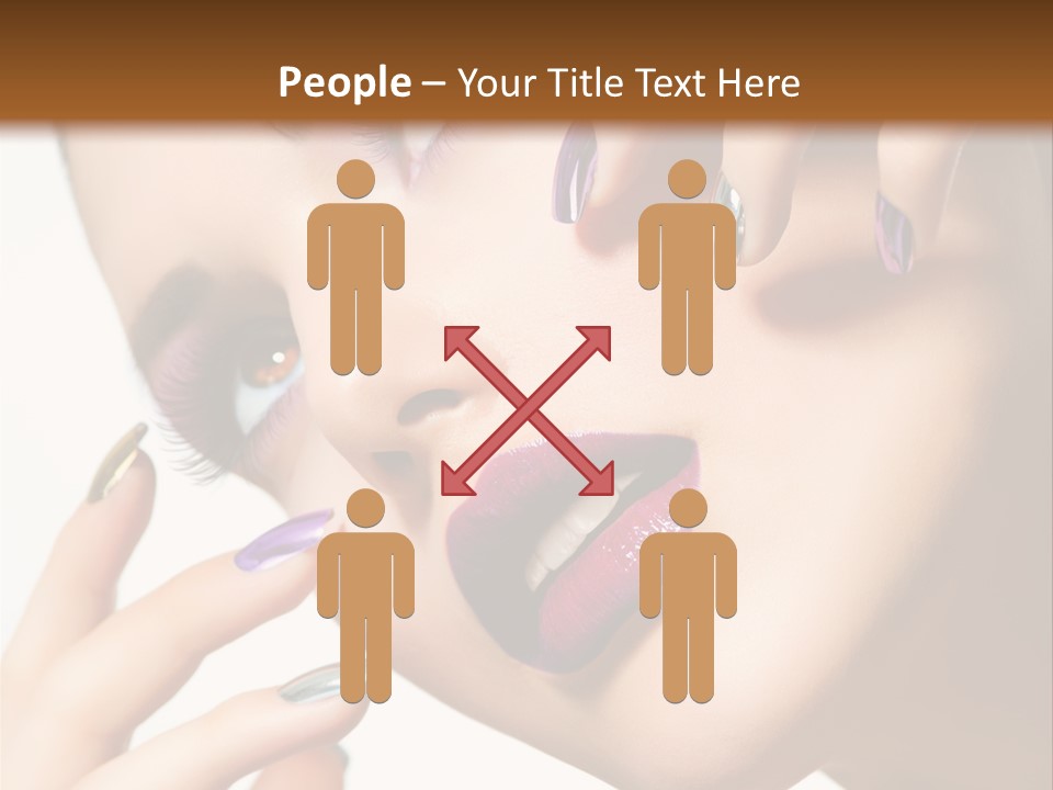 A Woman With Purple And Gold Nail Polish On Her Nails PowerPoint Template