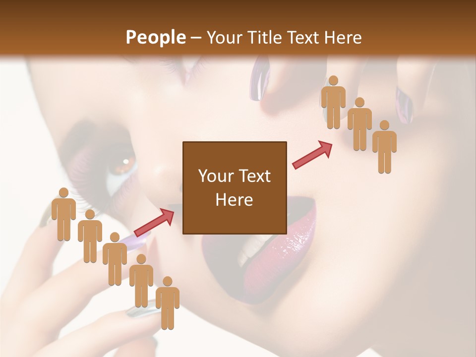 A Woman With Purple And Gold Nail Polish On Her Nails PowerPoint Template