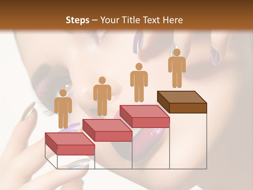 A Woman With Purple And Gold Nail Polish On Her Nails PowerPoint Template