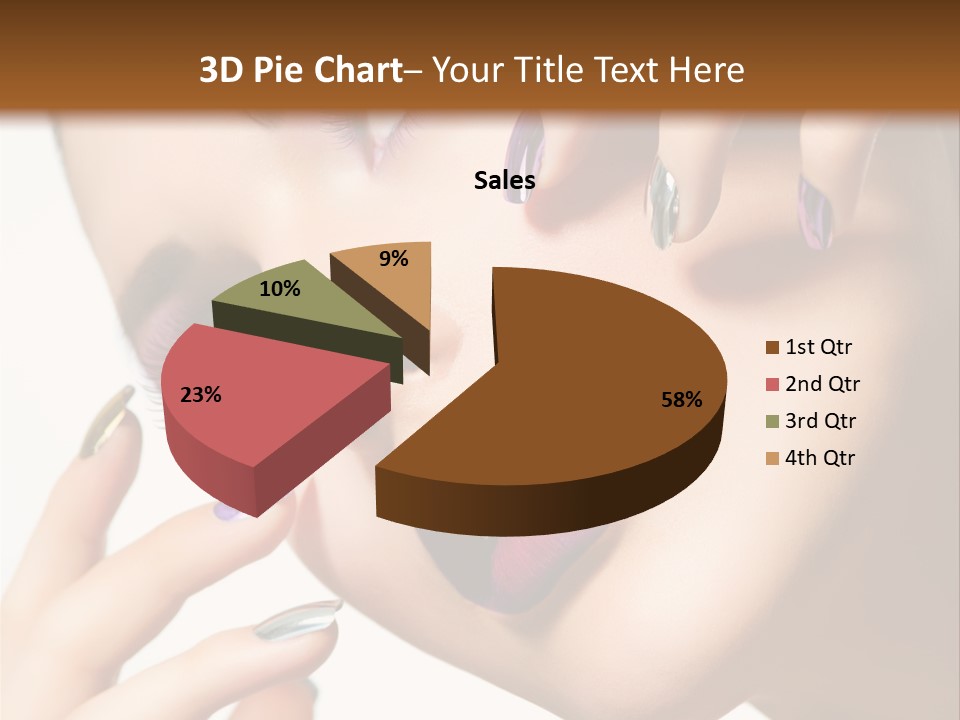 A Woman With Purple And Gold Nail Polish On Her Nails PowerPoint Template