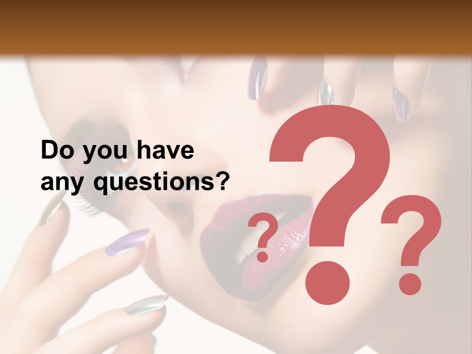 A Woman With Purple And Gold Nail Polish On Her Nails PowerPoint Template