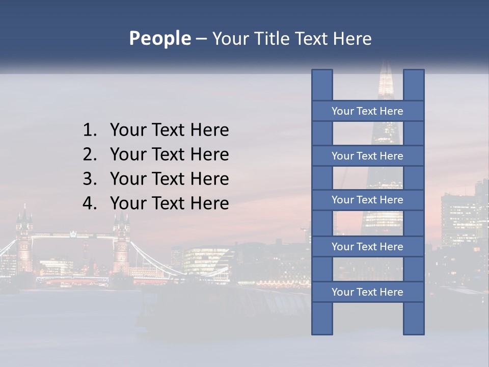 A Picture Of A City At Night With A Boat In The Water PowerPoint Template