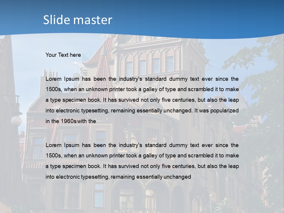 A Large Building With A Steeple On Top Of It PowerPoint Template