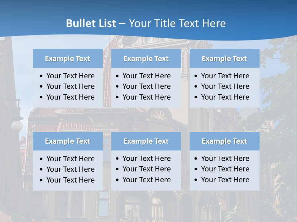 A Large Building With A Steeple On Top Of It PowerPoint Template