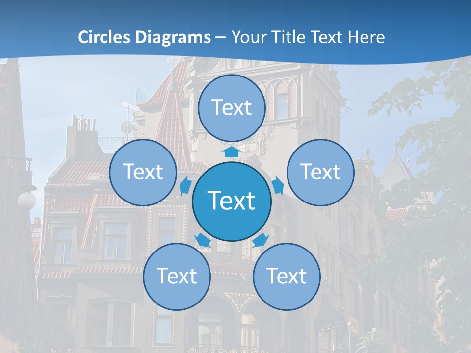 A Large Building With A Steeple On Top Of It PowerPoint Template
