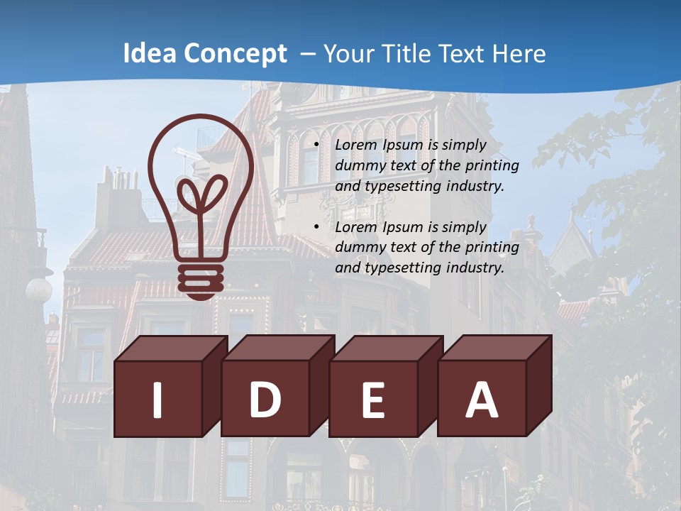 A Large Building With A Steeple On Top Of It PowerPoint Template