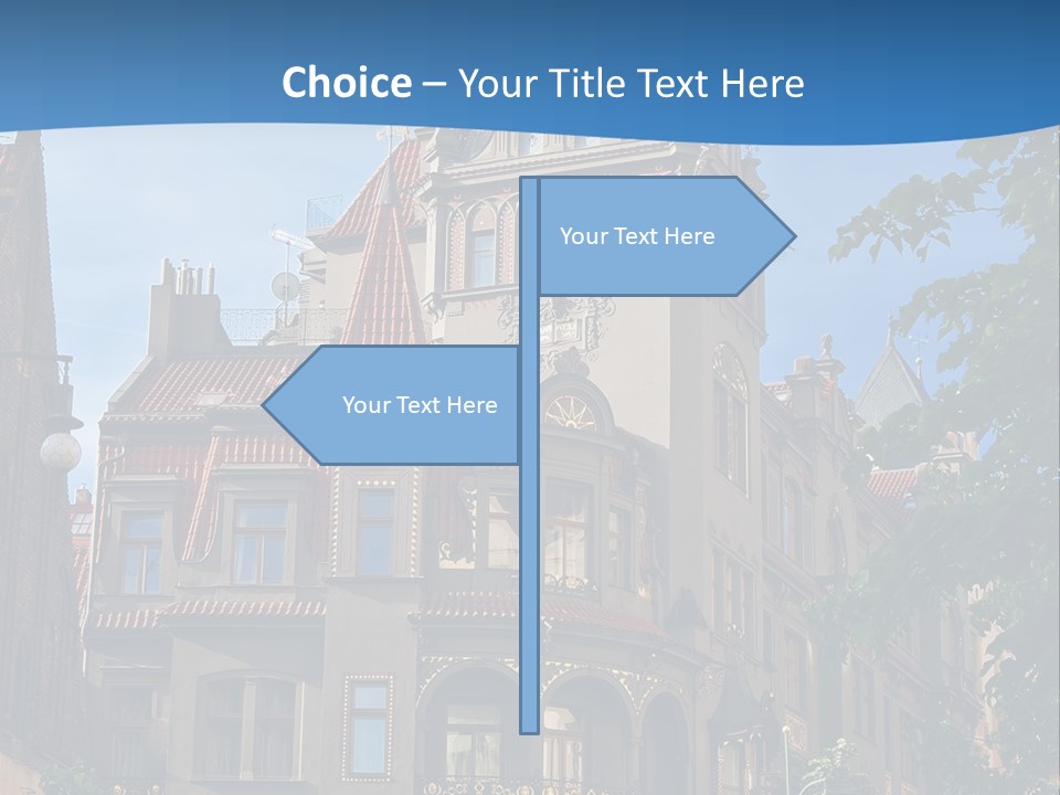 A Large Building With A Steeple On Top Of It PowerPoint Template