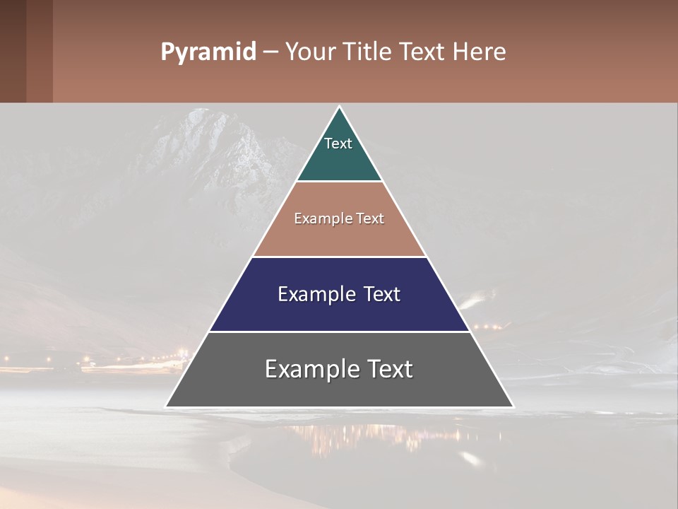 A Snowy Mountain With A Town Lit Up At Night PowerPoint Template