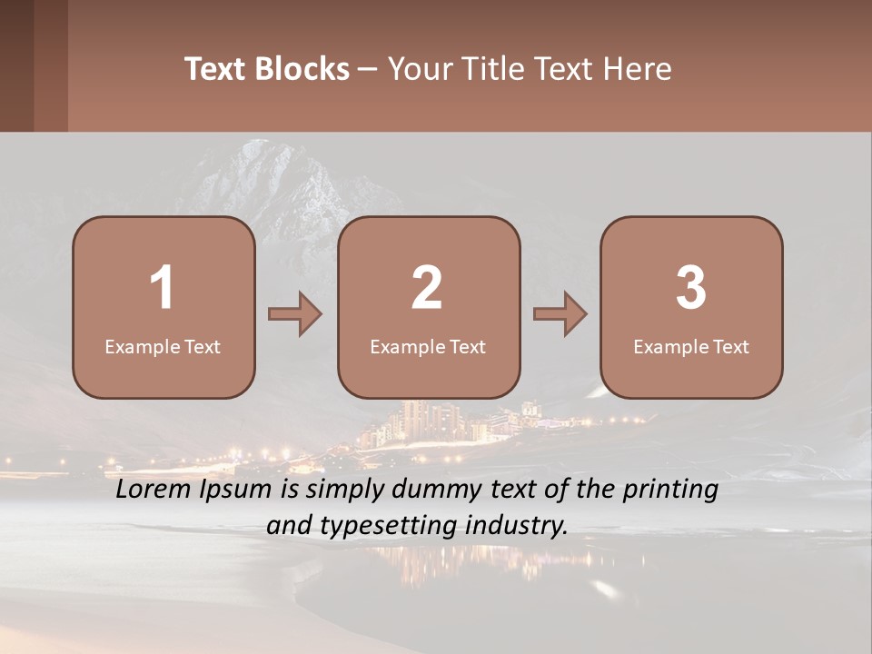 A Snowy Mountain With A Town Lit Up At Night PowerPoint Template