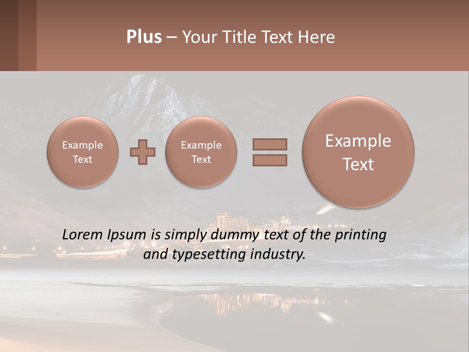 A Snowy Mountain With A Town Lit Up At Night PowerPoint Template