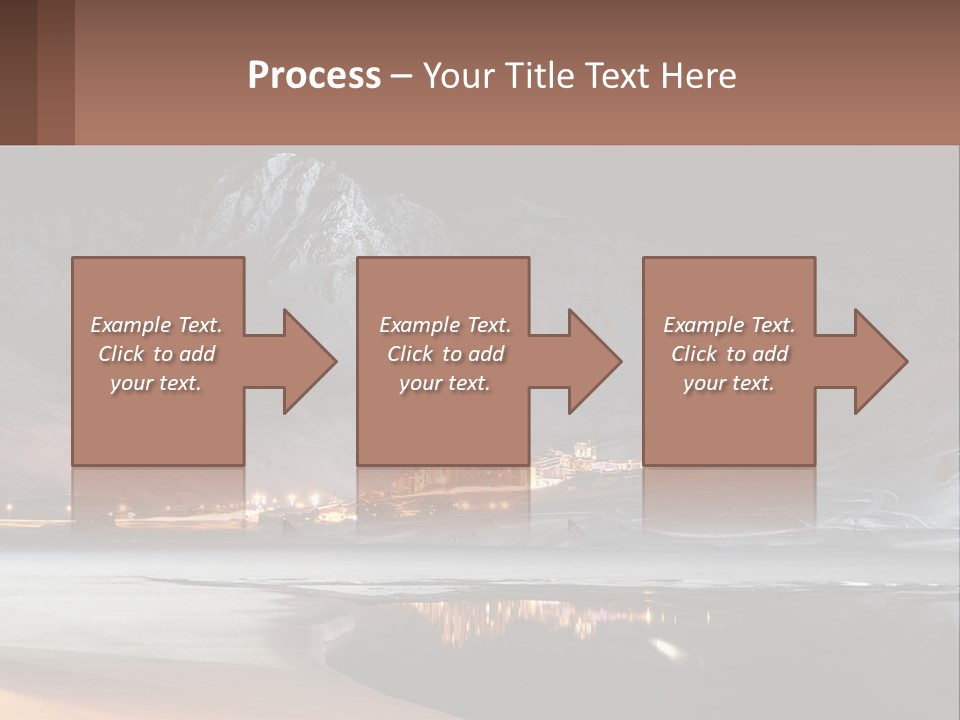 A Snowy Mountain With A Town Lit Up At Night PowerPoint Template