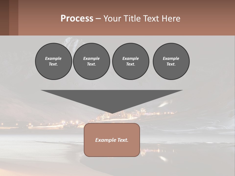 A Snowy Mountain With A Town Lit Up At Night PowerPoint Template