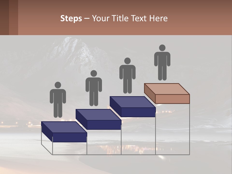 A Snowy Mountain With A Town Lit Up At Night PowerPoint Template