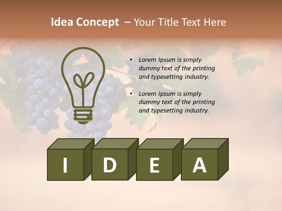 A Bunch Of Grapes Hanging From A Vine PowerPoint Template
