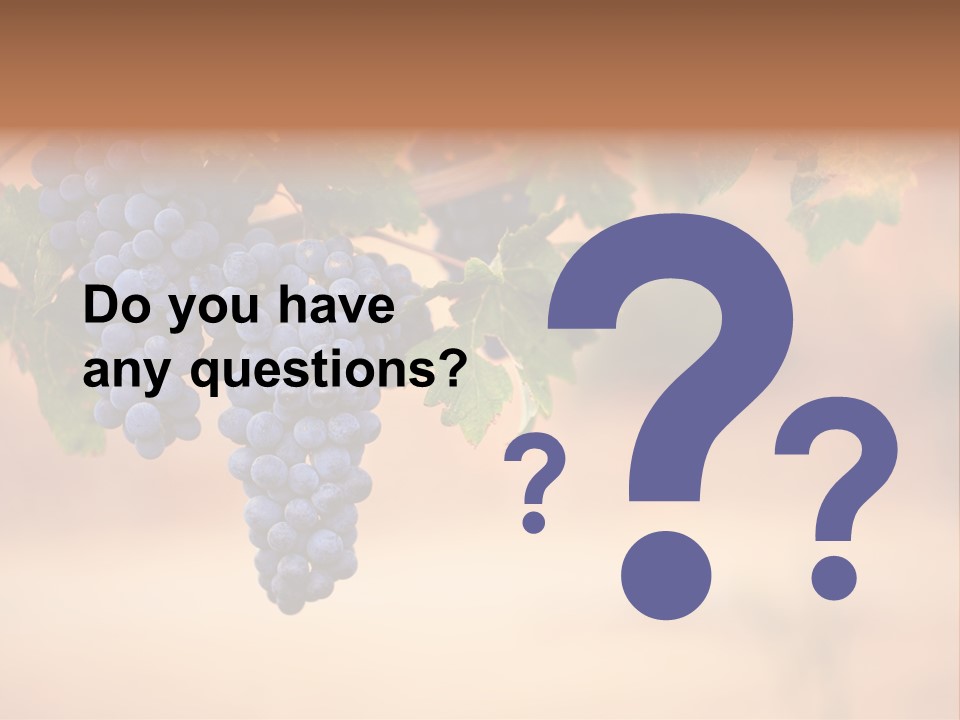 A Bunch Of Grapes Hanging From A Vine PowerPoint Template