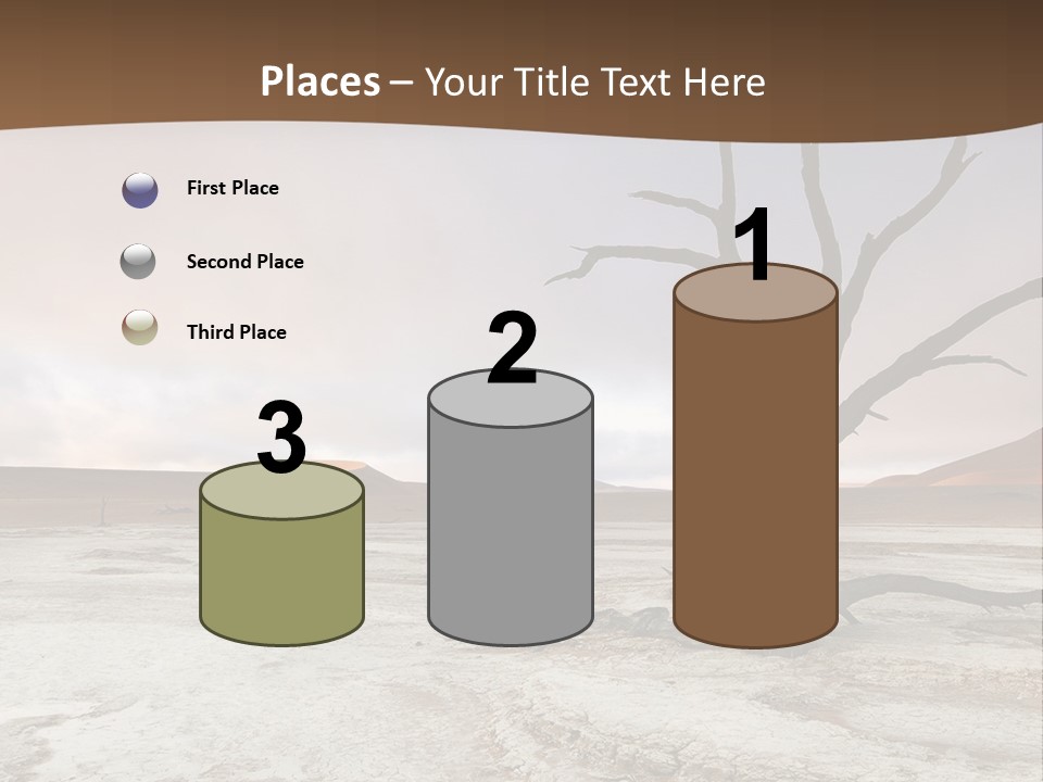 A Dead Tree In The Middle Of A Desert PowerPoint Template