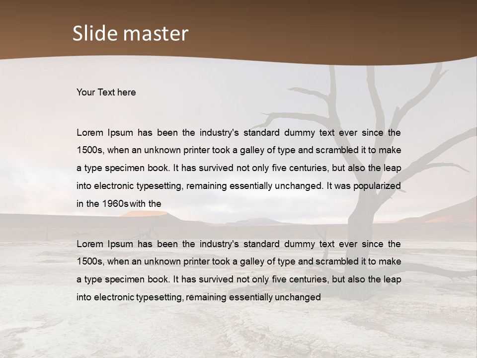 A Dead Tree In The Middle Of A Desert PowerPoint Template