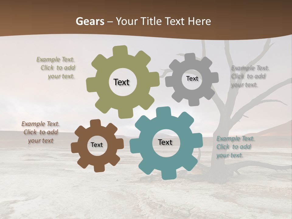 A Dead Tree In The Middle Of A Desert PowerPoint Template