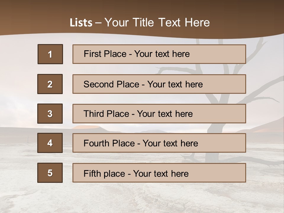 A Dead Tree In The Middle Of A Desert PowerPoint Template
