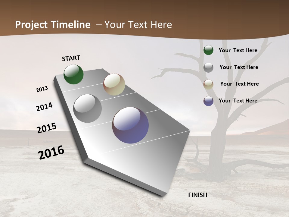 A Dead Tree In The Middle Of A Desert PowerPoint Template