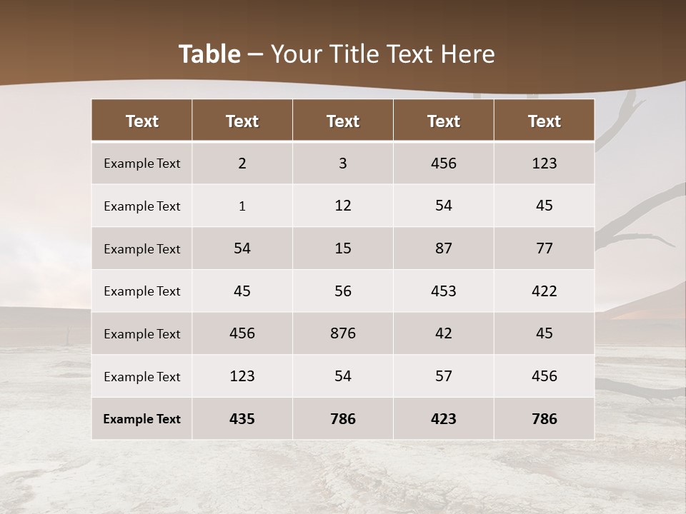 A Dead Tree In The Middle Of A Desert PowerPoint Template