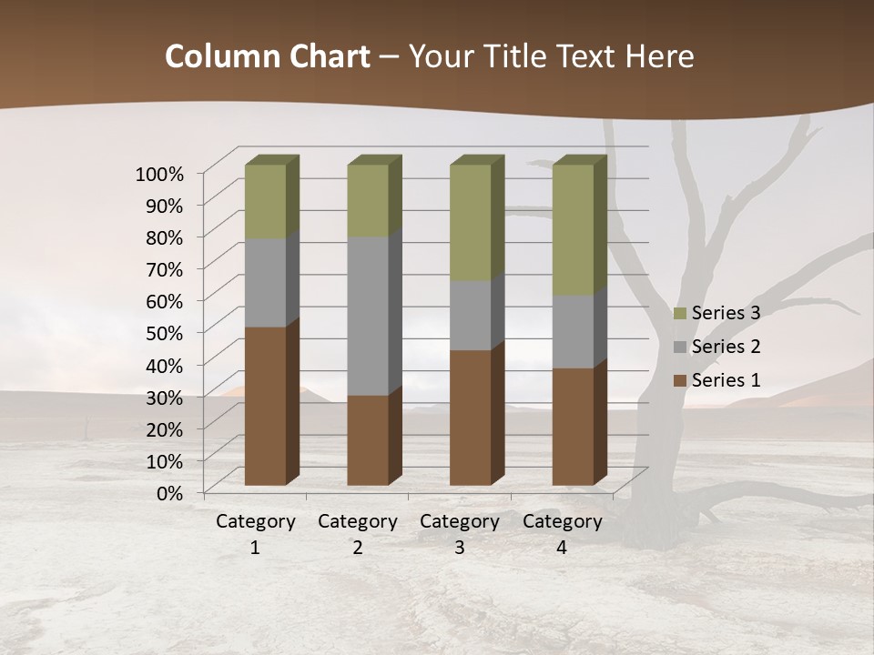 A Dead Tree In The Middle Of A Desert PowerPoint Template