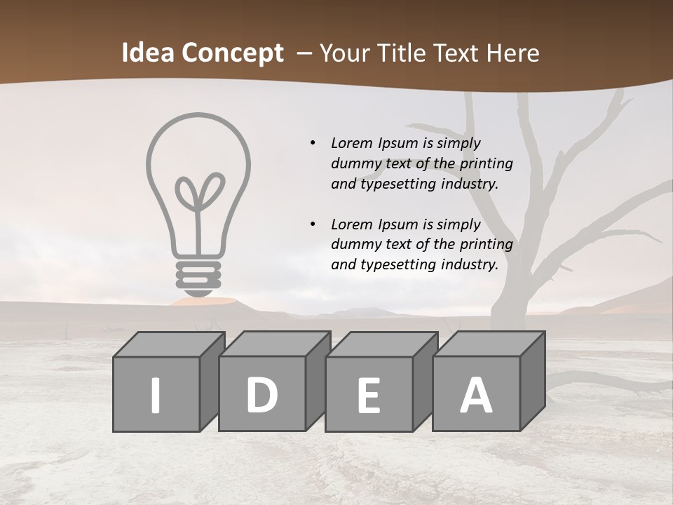 A Dead Tree In The Middle Of A Desert PowerPoint Template