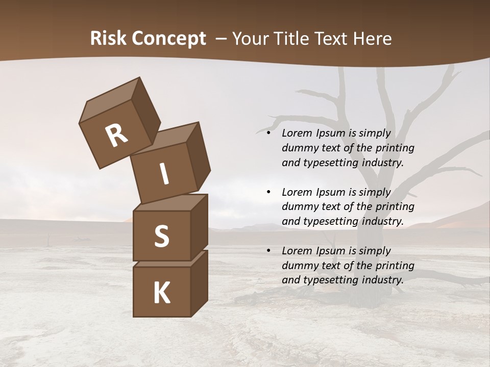 A Dead Tree In The Middle Of A Desert PowerPoint Template
