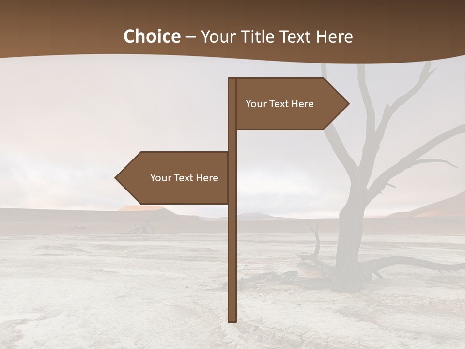 A Dead Tree In The Middle Of A Desert PowerPoint Template