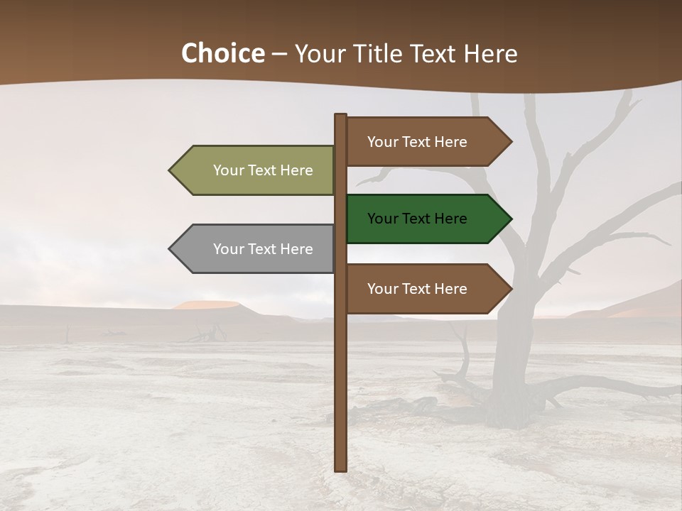 A Dead Tree In The Middle Of A Desert PowerPoint Template