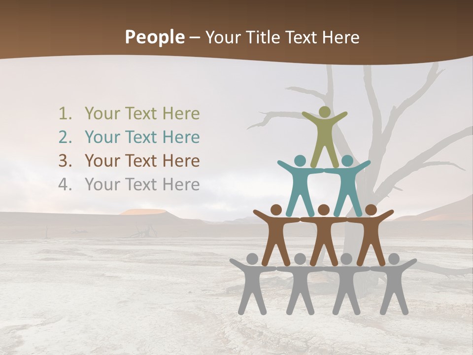 A Dead Tree In The Middle Of A Desert PowerPoint Template