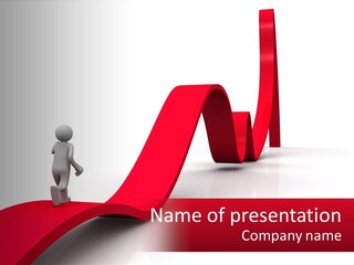 A Person Standing On Top Of A Red Arrow PowerPoint Template