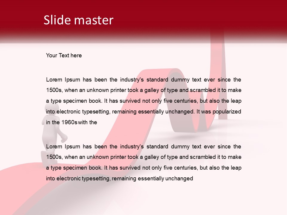 A Person Standing On Top Of A Red Arrow PowerPoint Template
