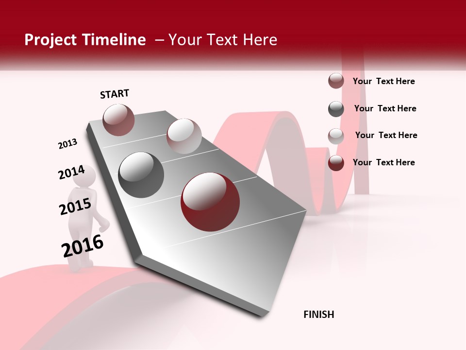 A Person Standing On Top Of A Red Arrow PowerPoint Template
