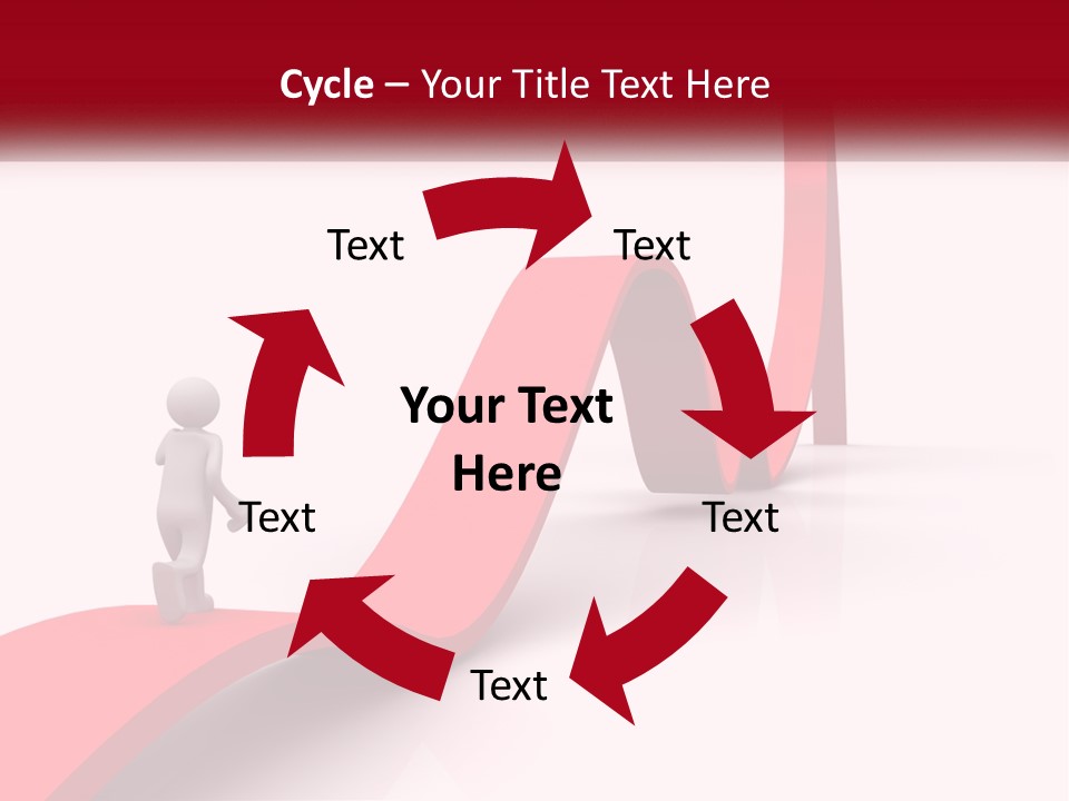 A Person Standing On Top Of A Red Arrow PowerPoint Template