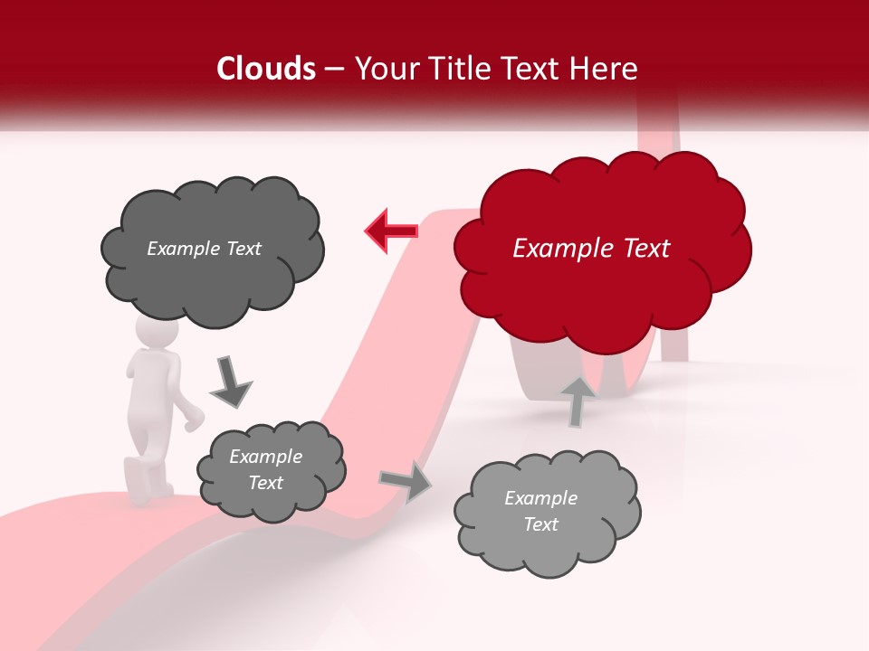 A Person Standing On Top Of A Red Arrow PowerPoint Template