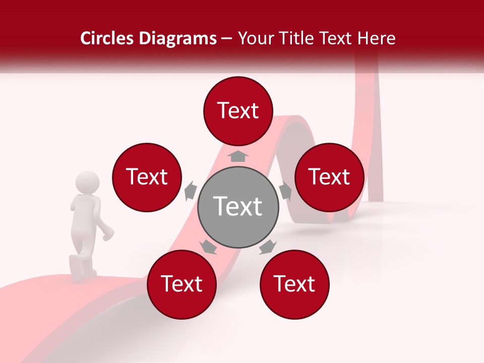 A Person Standing On Top Of A Red Arrow PowerPoint Template