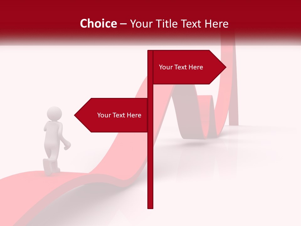 A Person Standing On Top Of A Red Arrow PowerPoint Template