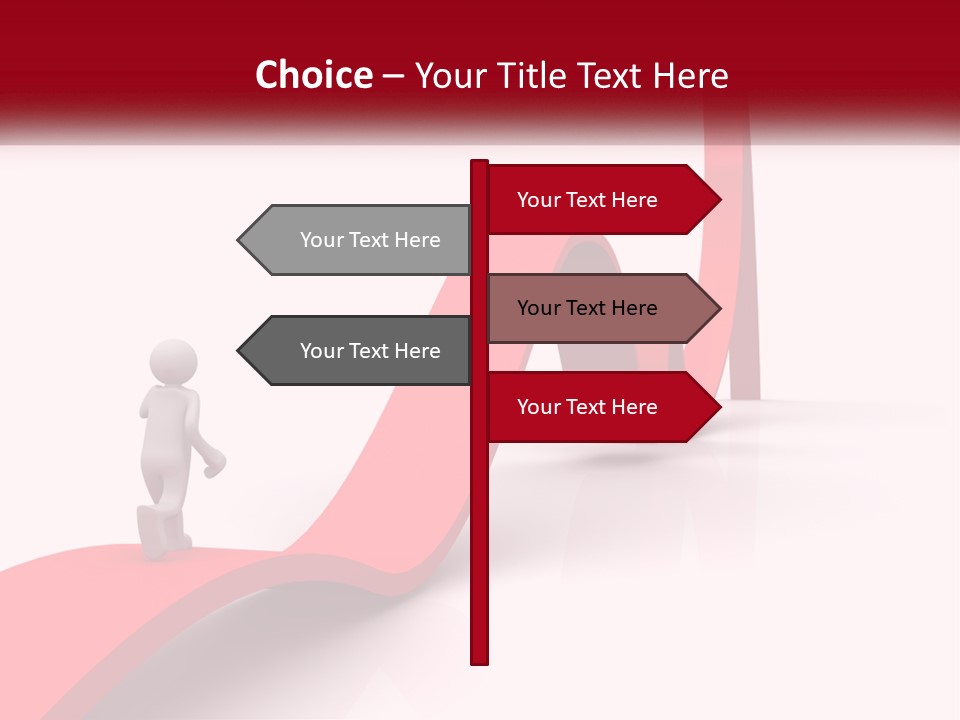 A Person Standing On Top Of A Red Arrow PowerPoint Template